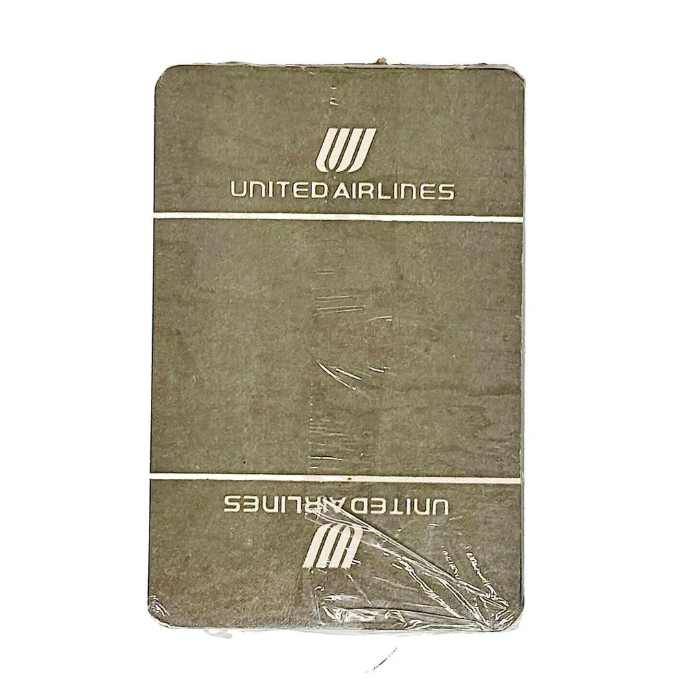 Vtg United Airlines Lot SEALED Grey Playing Cards 8 Future Pilot Wings NOS